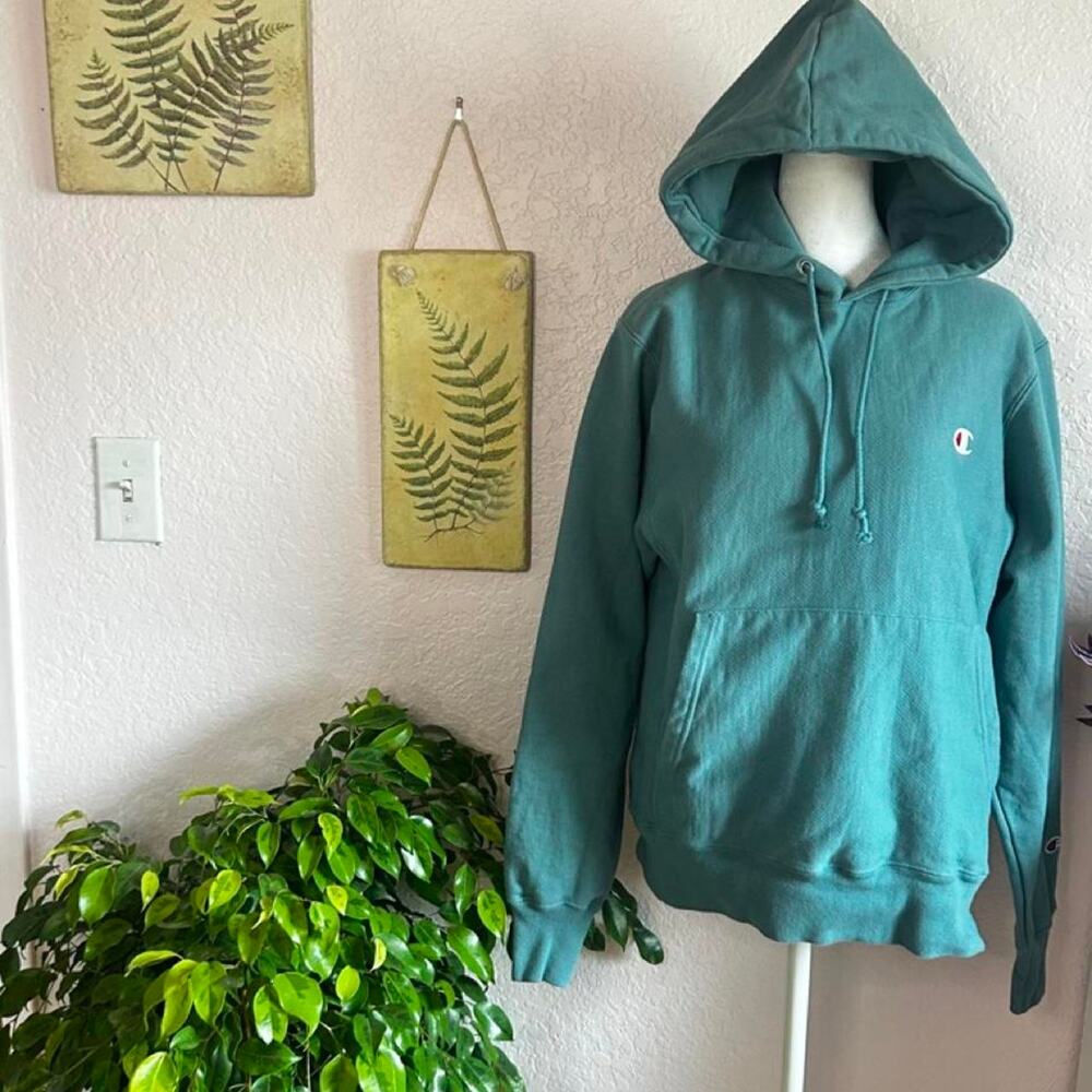 Turqouise Champion vintage hoodie size Small